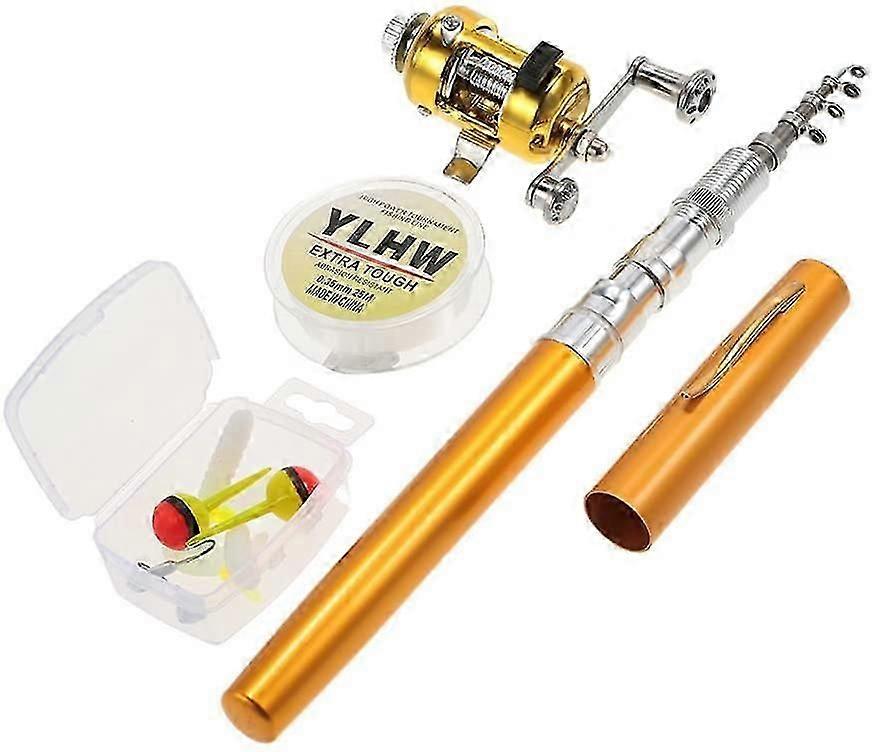Pen Fishing Rod Reel Combo Set Telescopic Pocket Fishing Rod Pole + Reel Aluminum Alloy Fishing Line Soft Lures