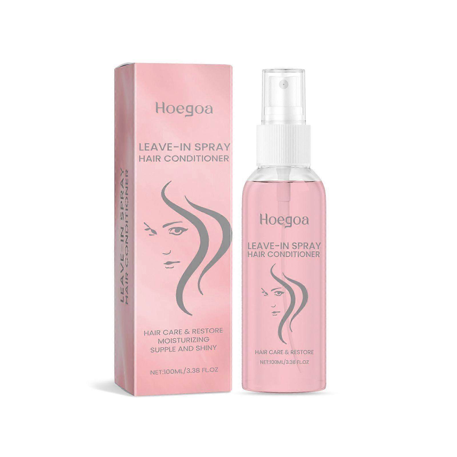Hoegoa Spray de Reparação Suave Sem Lavagem Condicionador de Cabelo Nutritivo Sem Lavagem Spray de Cuidados com o Cabelo Flexível