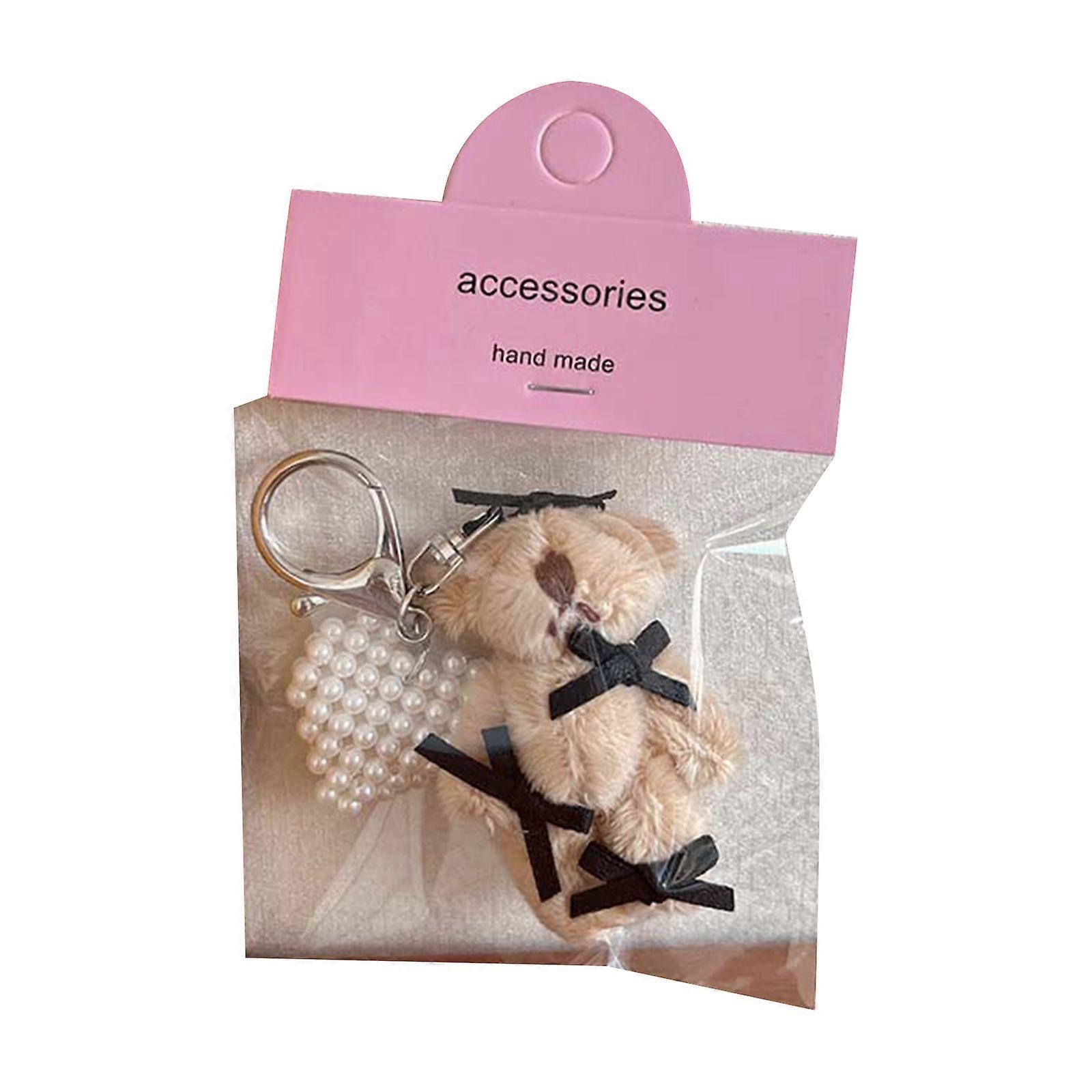 Cute Bear Keychain with Rabbit Pendant Fashionable Keyring with Bear/Rabbit Pendant Portable Phone Straps Chain Keychain