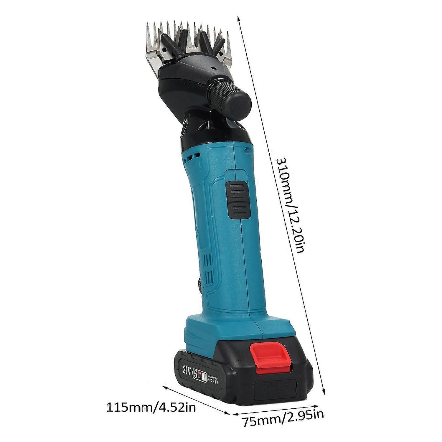 Electric Sheep Shears 500W 2400RPM Professional Rechargeable Shearing Clipper 21V with 6 Speed for S