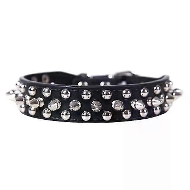 Unbrand Adjustable Leather Pet Dog collar Neck Strap Supplies PU Leather Punk Rivet Spiked Dog Colla