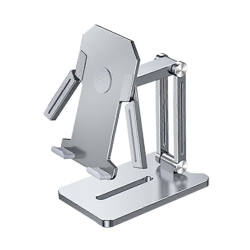 Adjustable Foldable Tablet Stand Portable Durable Aluminum Holder Tablet and Smartphones Multi-angle Lazy Stand Silver