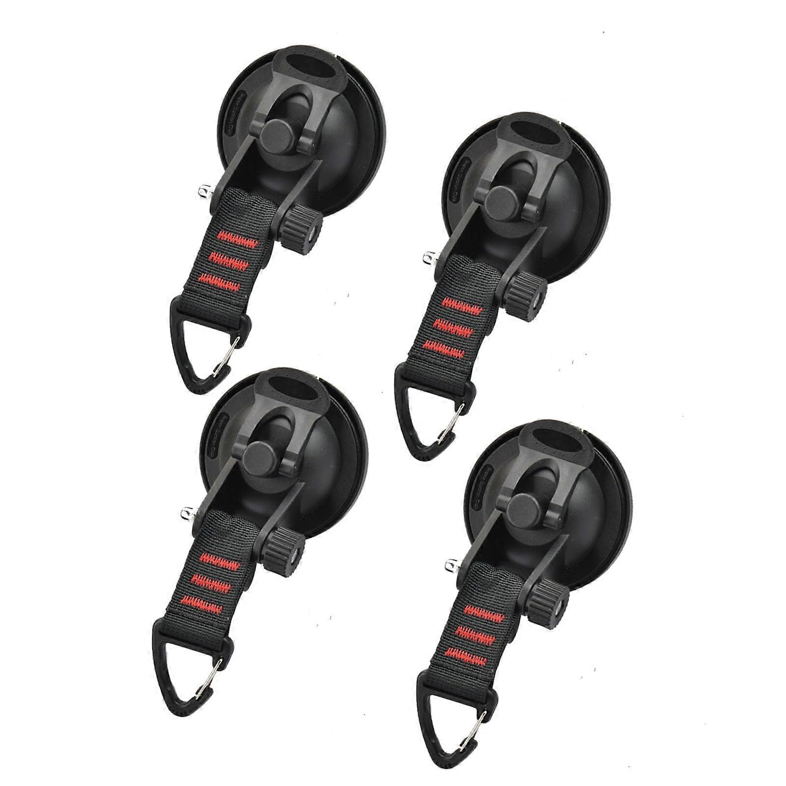 Suction Cup Hooks 4 Pack Heavy Duty for RV, Boat and Camping - Strong Adhesive, Versatile Hanging Solution for Showers and Kitchens