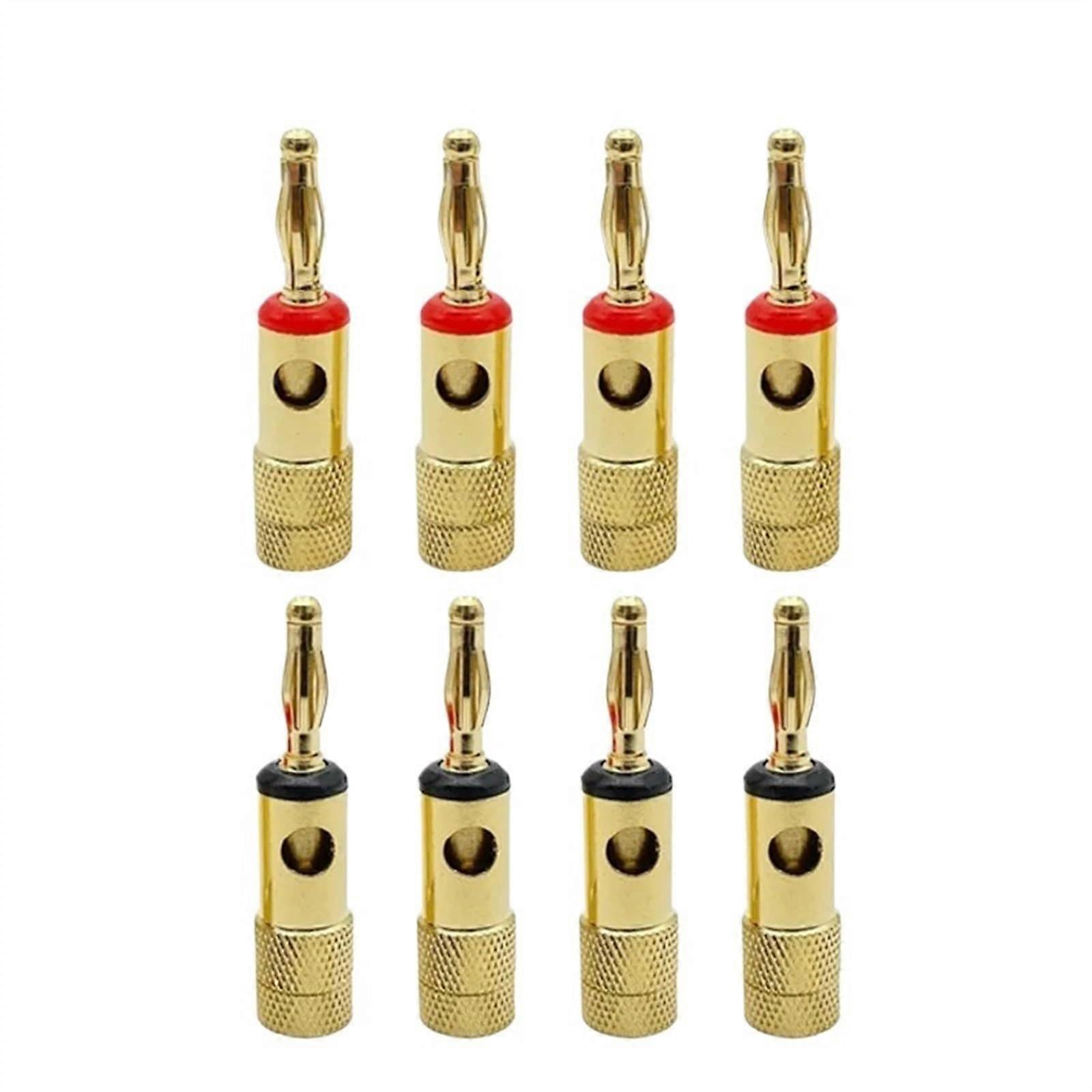 8Pcs Banana Connector Speaker Plug Adapter Audio Banana Connectors for Speaker Wire Amplifiers Gold-Plated Copper (Color : 8 Black)