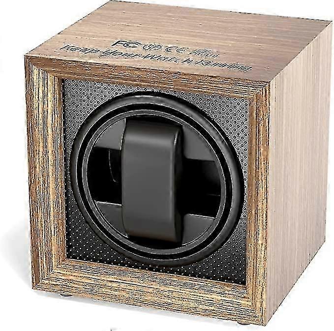 Watch Winder For Automatic Watches With Quiet Motor, 2 Setting Modes, Square Walnut Color Watch Case, With Usb Charging Port And Memory Foam, For Mech