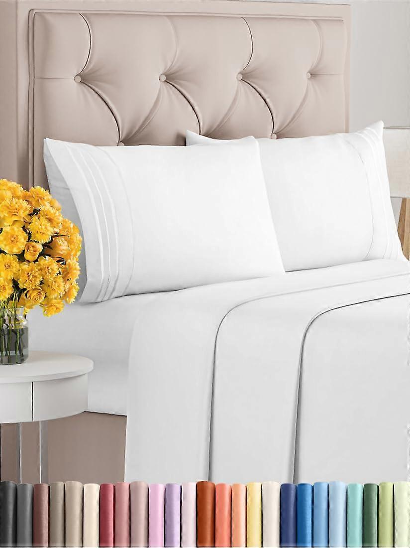 4 Piece Queen Size Sheet Set - Extra Soft Cooling Bed Sheets for Hotel Luxury Comfort