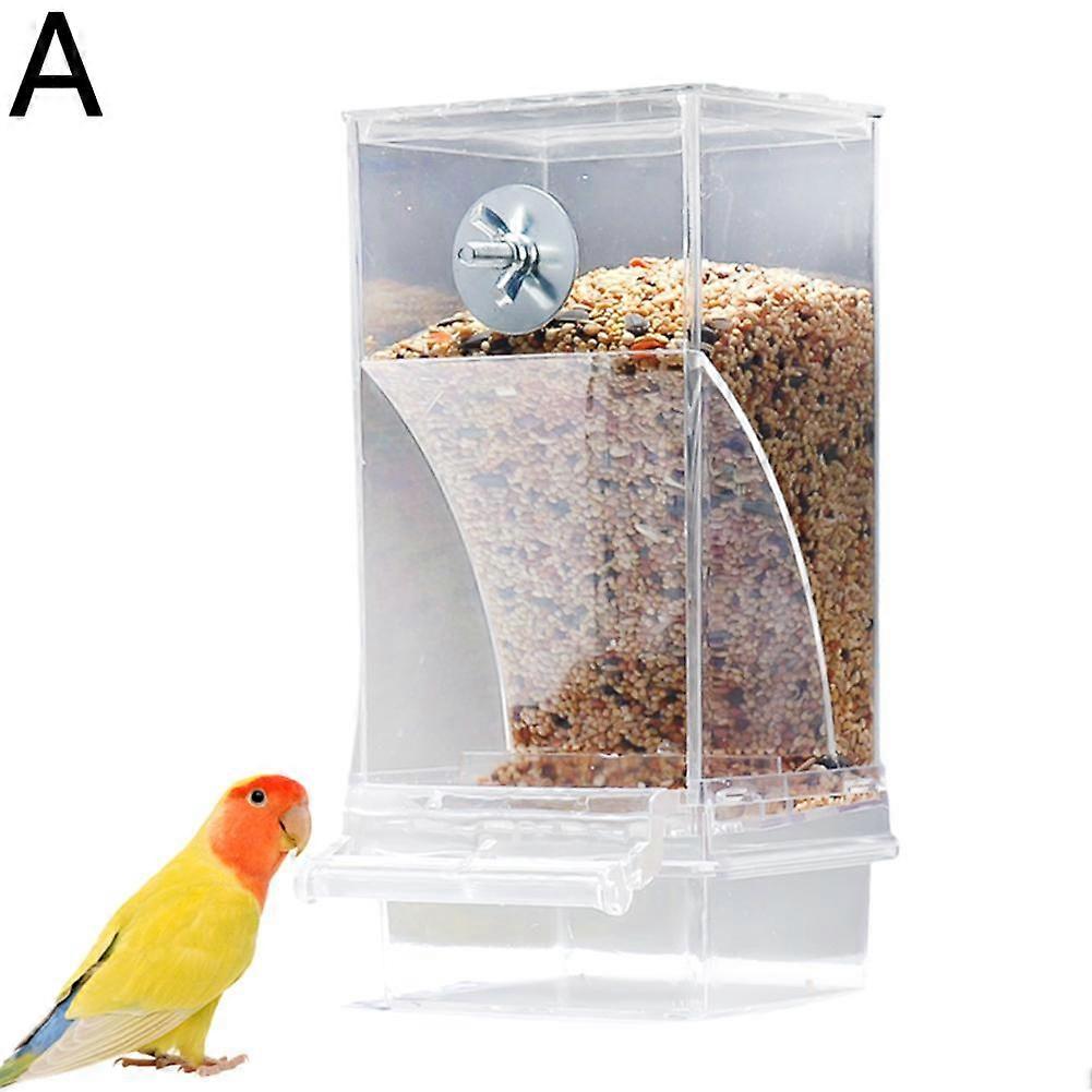 LZYWOD No Mess Bird Feeders Automatic Parrot Feeder Drinker Acrylic Seed Food Container Accessories PhoenixBird Cage For Parakeets