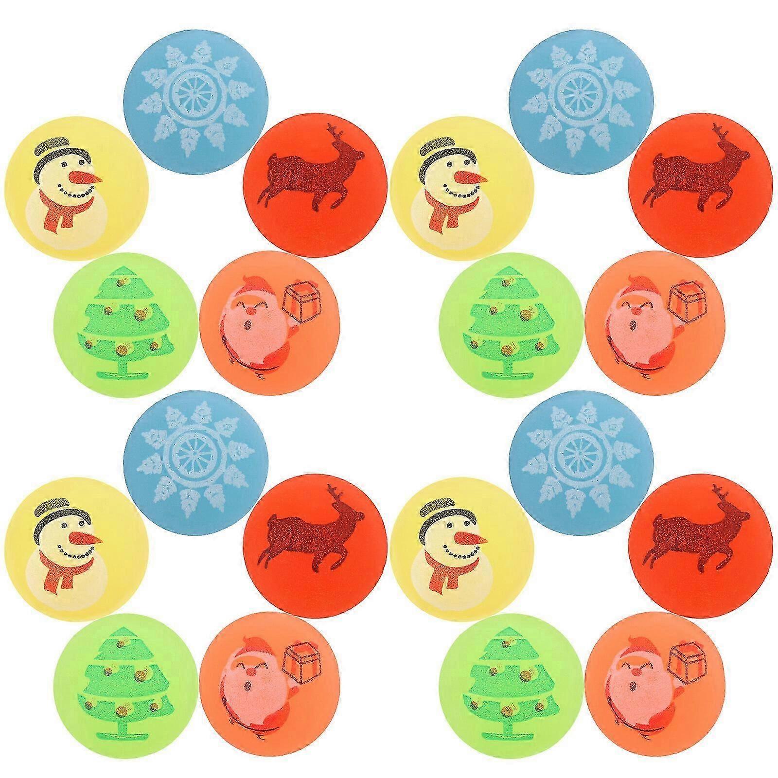 24pcs Christmas Themed Bouncy Balls Glow in Dark Bouncy Balls Bouncing Balls Party Favors