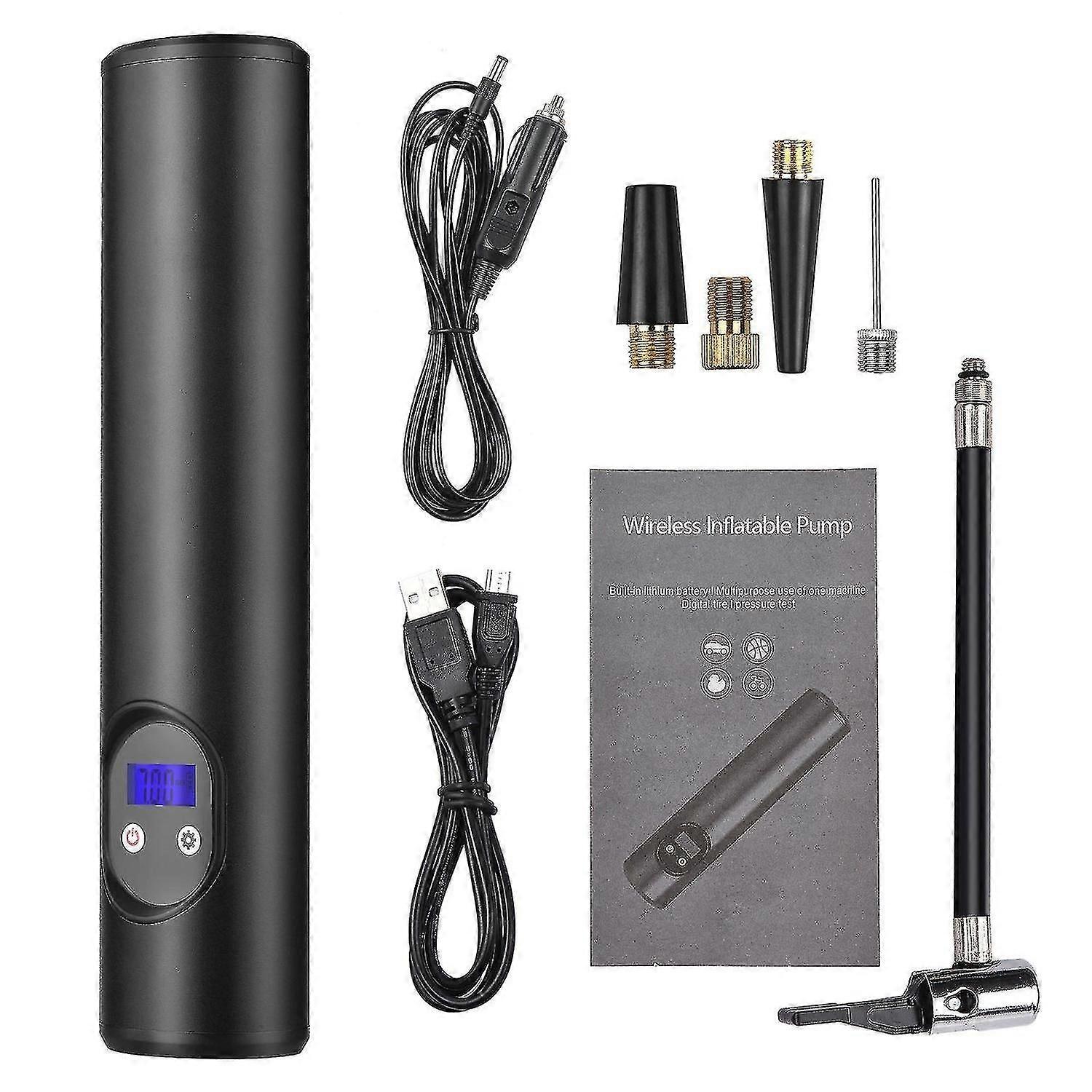 Compressor Air Inflator Tire Pump 12v 150 Psi Digital Lcd Pressure Gauge, Led Light2000mah Rechargea