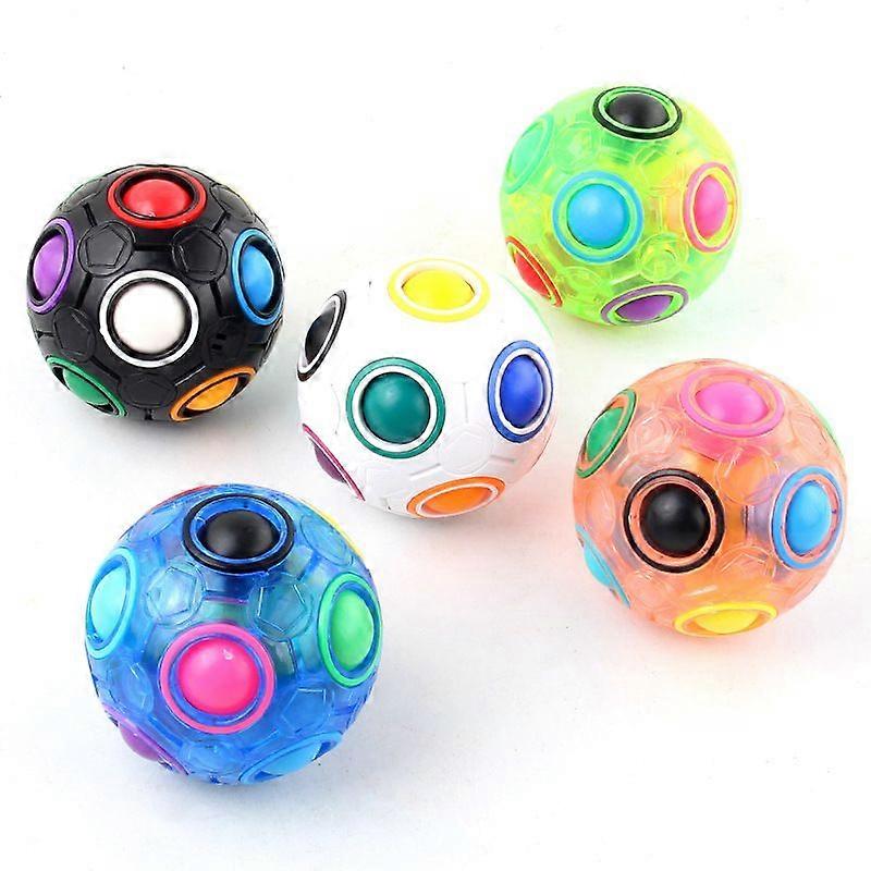 Magic Rainbow Puzzle Ball, Twelve Hole Mixed Color Magic Ball, Puzzle Game, Fun Stress Relief, Magic Ball, Mind Exercise Task (Pink, Green and Blue)