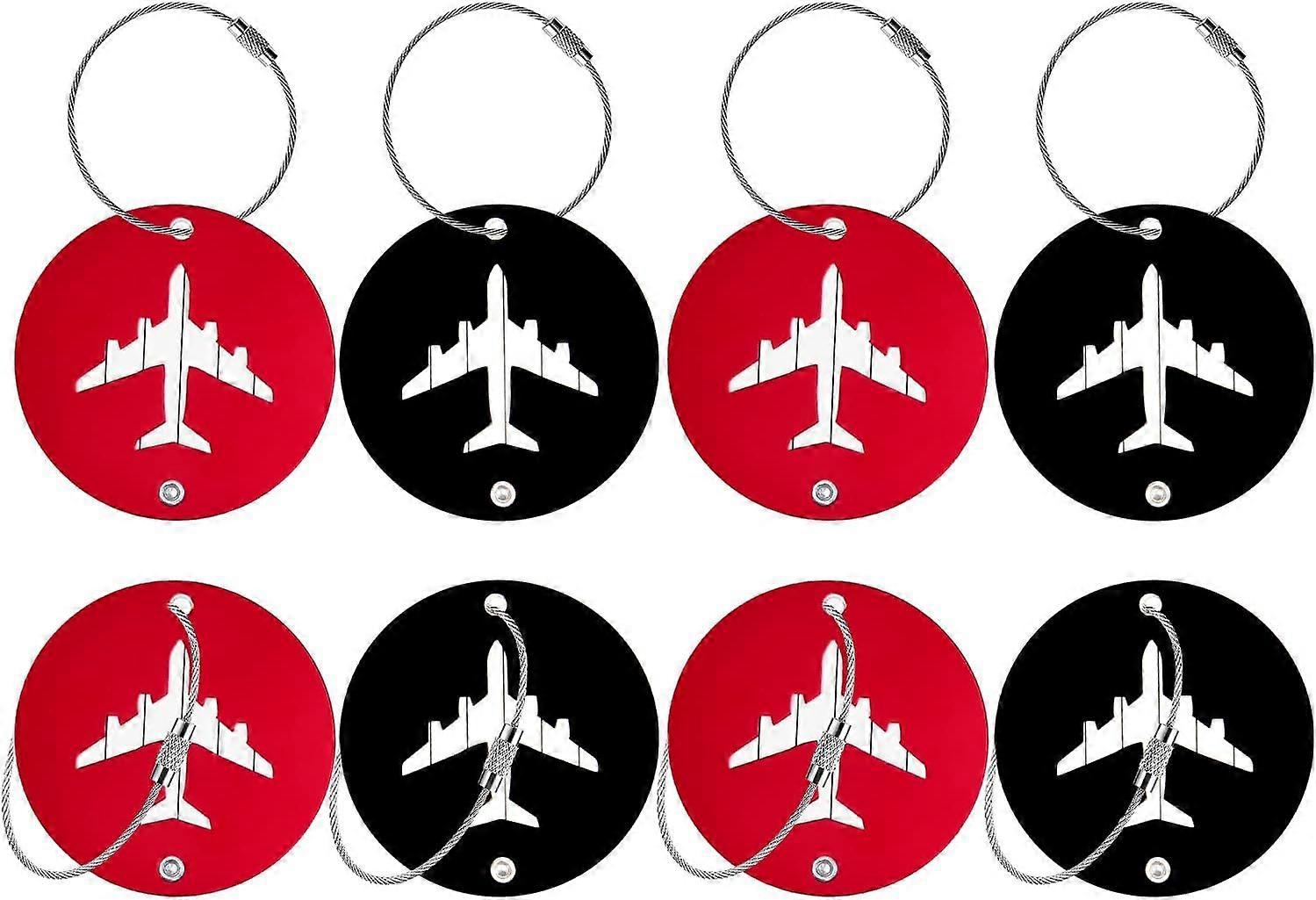 Luggage Tags, 8 Pieces with Stainless Steel Ring Suitcase Tags with Name Tag Suitcase Tag for Name Labeling