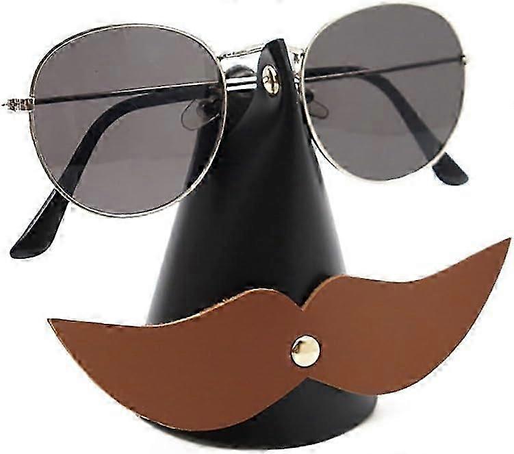 Leather Beard Shaped Eyeglass Holder, Eyeglasses Sunglasses Display Stand, Creative Nose Shaped Sunglasses Display Beard Shaped Sunglasses Display Sta