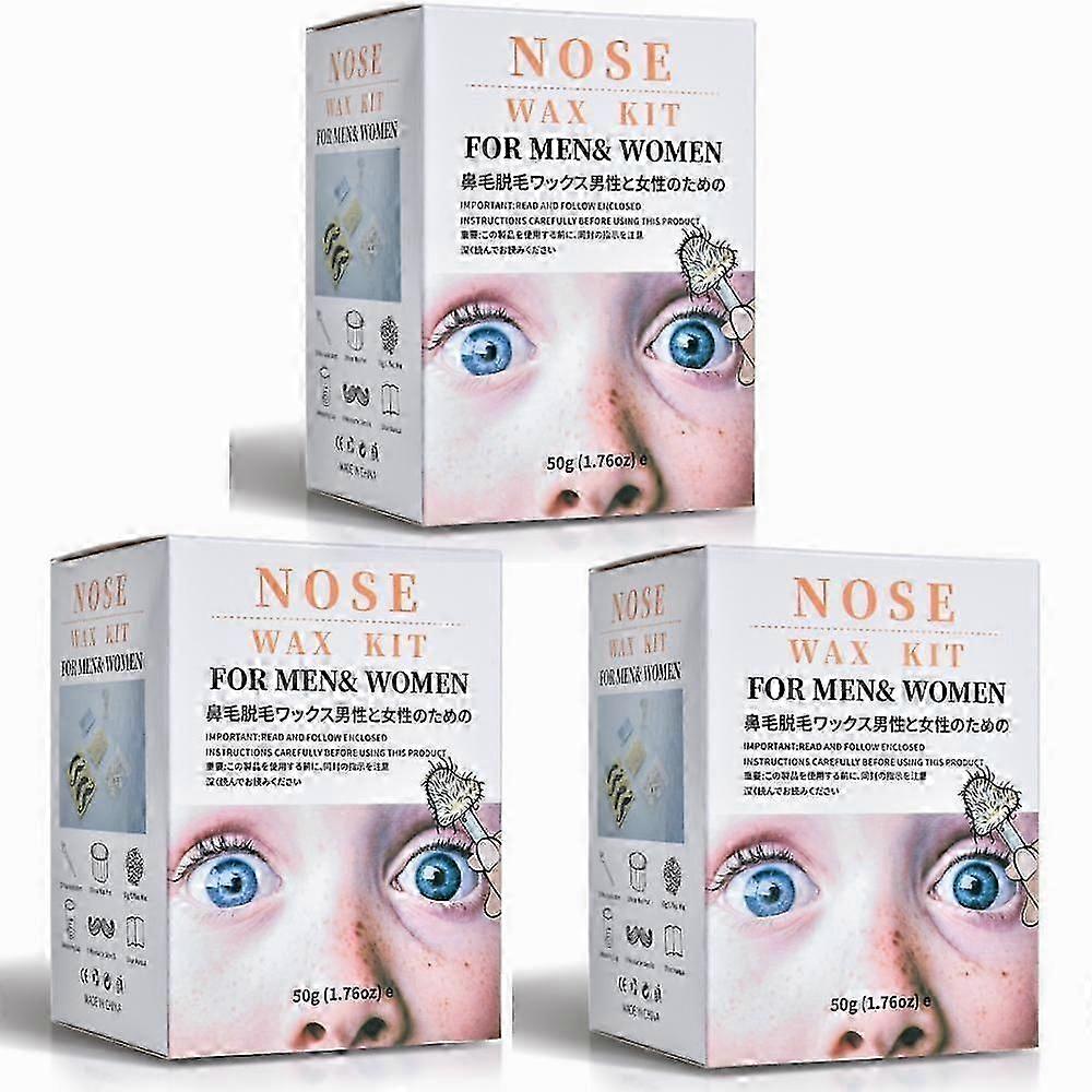 3 قطع طقم شمع إزالة الشعر من الأنف والأذن غير مؤلم وسهل مزيل شريط إزالة الشعر بالشمع للأنف