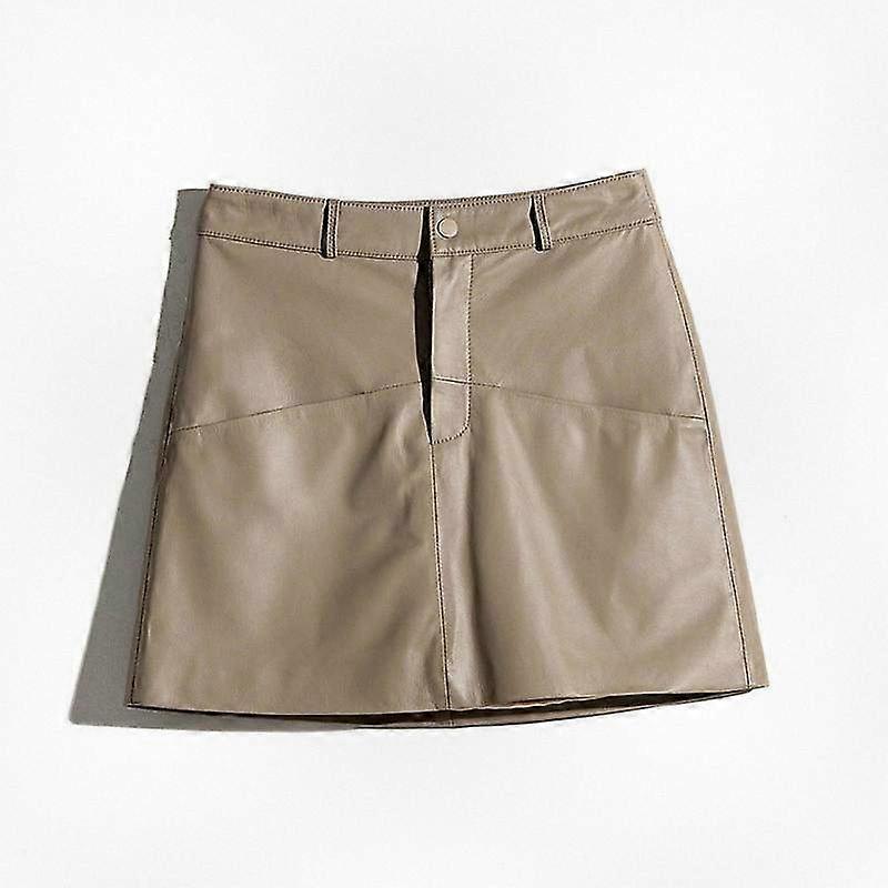 Women's Real Leather Slim Fit Mini Skirt