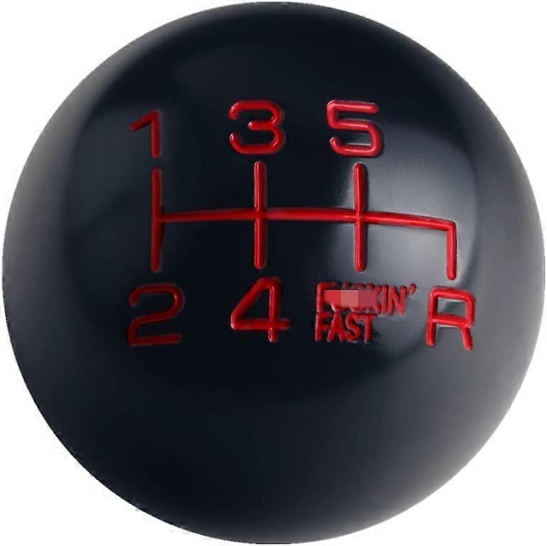 Black/Red Aluminum Fing Fast Shift Knob, 6-Speed Short-Throw, Thread Sizes M10x1.5, M12x1.25, M10x1.25, M8x1.25