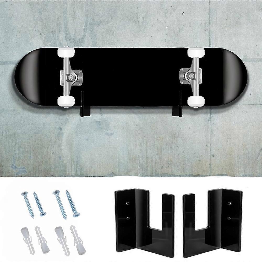 2 Pairs Skateboard Display Rack Acrylic Wall Stand Fixed Holder Skateboards Storage Holder