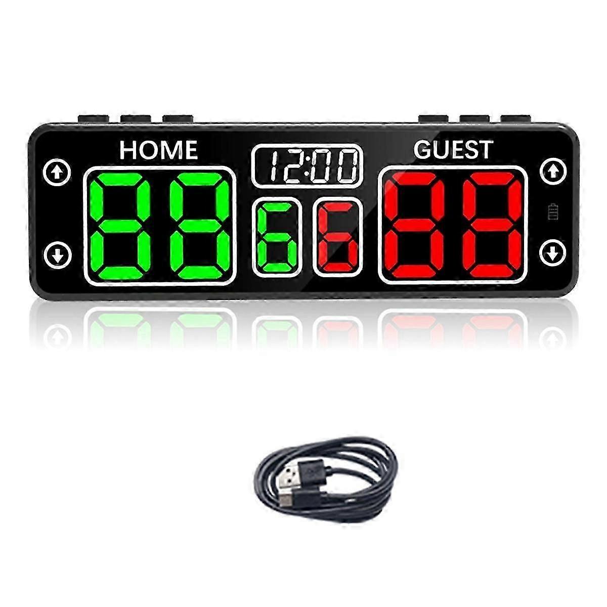 Digital Scoreboard with Countdown Timer, LED Scoreboard ,Electronic Scoreboard Compatible with Referee Scoreboa