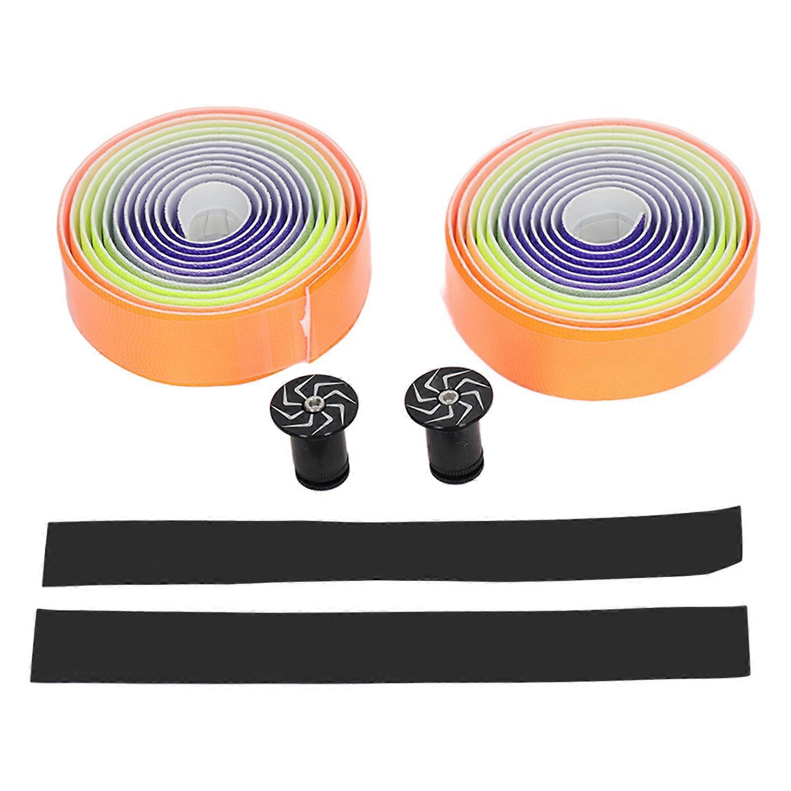 2PCS Handlebar Wrap Straps High Elastic PU and EVA Gradient Colorful Damping Bike Bar Tape for Cycling Riding