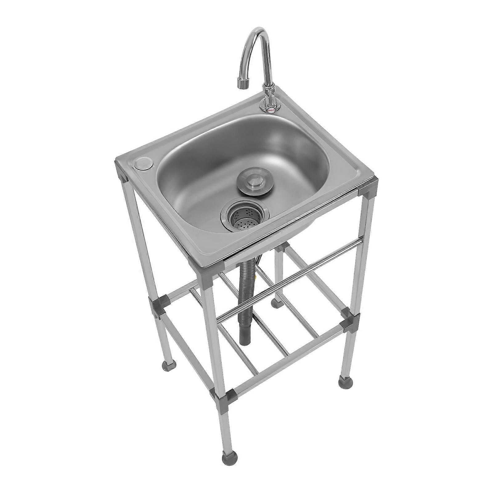 Zlewozmywak wolnostojący Zlewozmywak ze stali nierdzewnej z obrotowym kranem Zlewozmywak komercyjny z kranem z zimną wodą