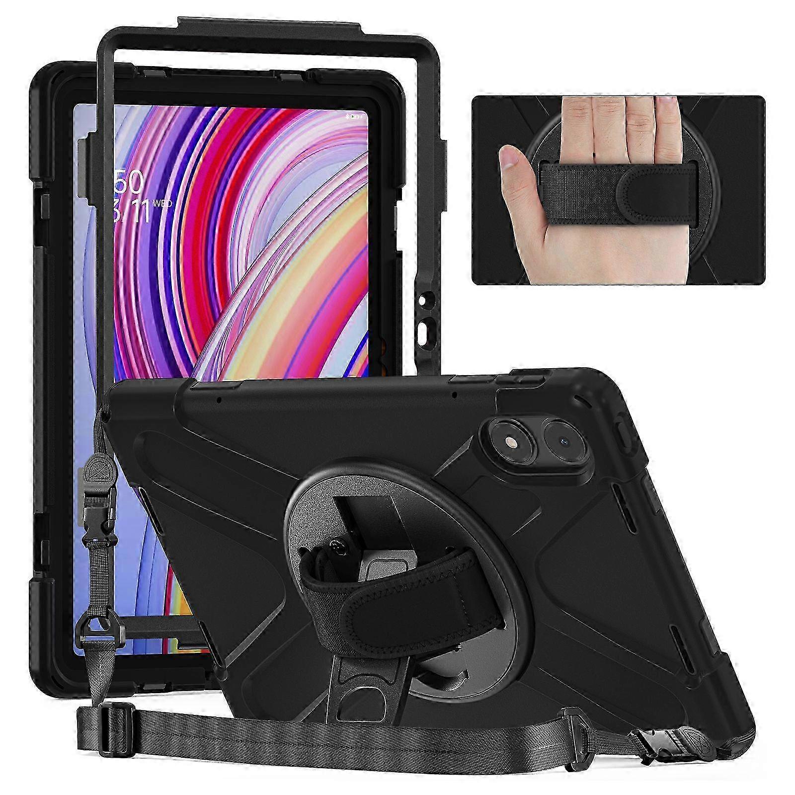 جراب تابلت Redmi Pad Pro 5G / Redmi Pad Pro / Poco Pad 5G / 4G يتميز بحزام كتف وغطاء مسند