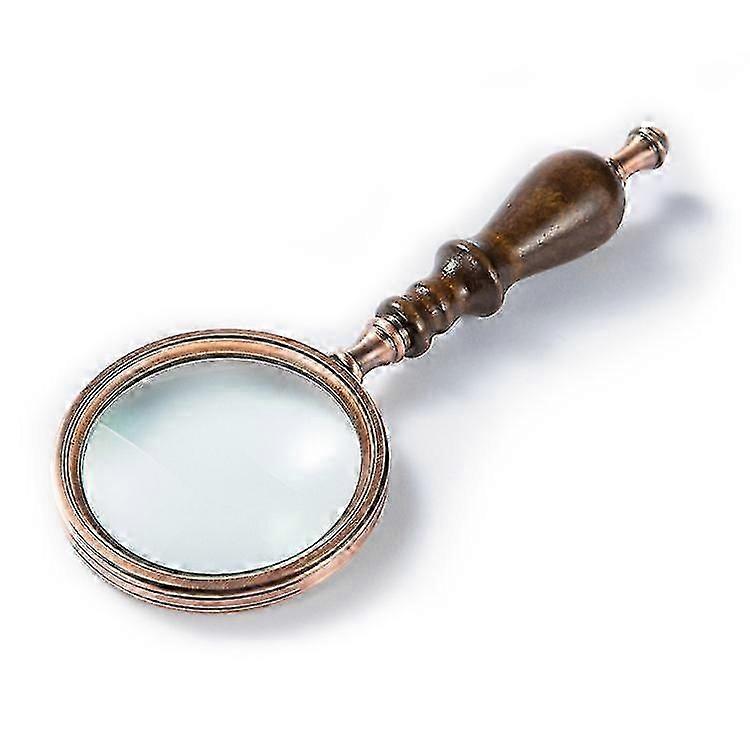 Antique Copper Magnifying Glass With Wood Handle And Real Glass 10x Magnifier Best Reading Magnifying Glass For Elderly Macular Degeneration_th Happy