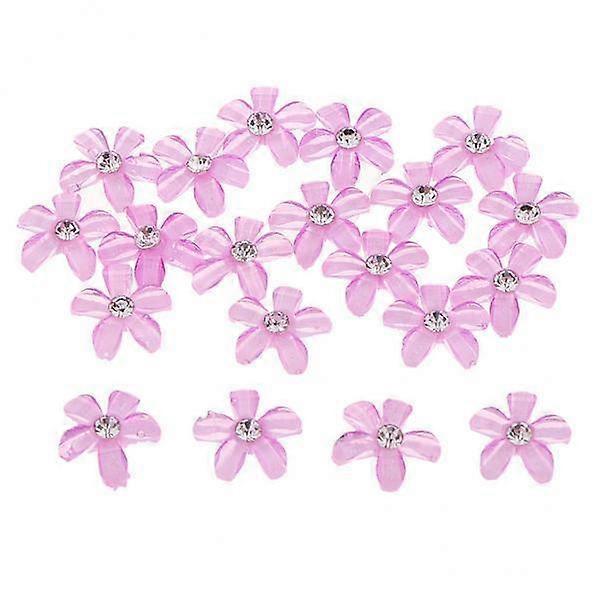 5x 20 Buttons with Rhinestones Buttons with Crystal Floral Decoration with Flat