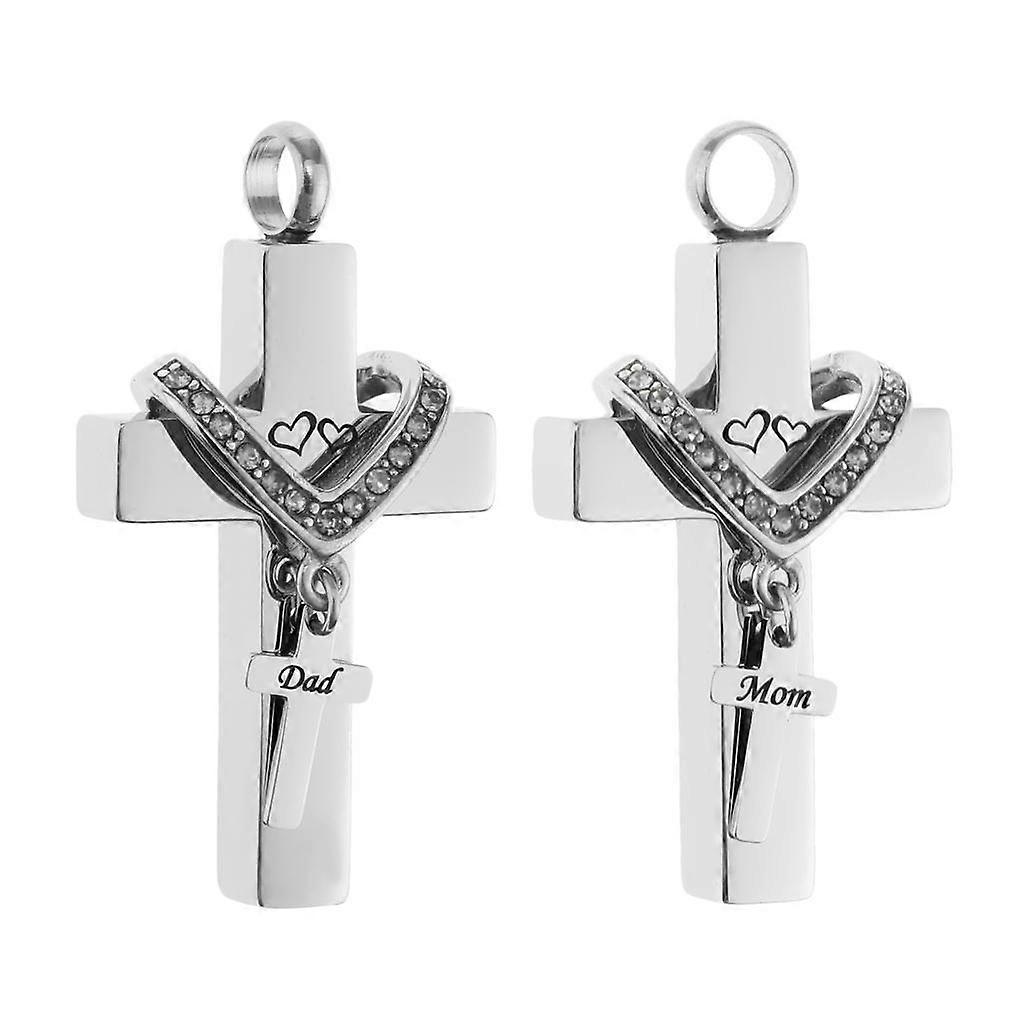 2Pcs Crystal Cremation Urn Pendant Ashes Urn Charm Memorial