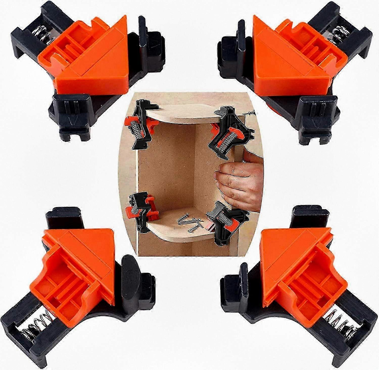Set of 4 Right Angle Clamps for Woodworking, Essential Clamping Tools for Wood Frame Projects