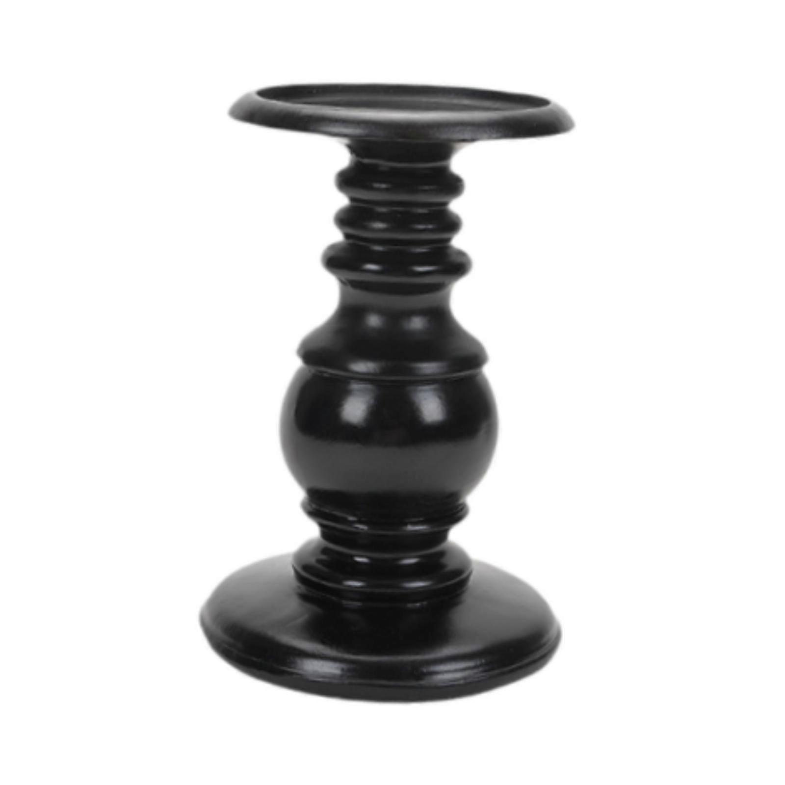 Pillar Candle Holder Candlestick Holder Desktop Decoration Versatile Black for