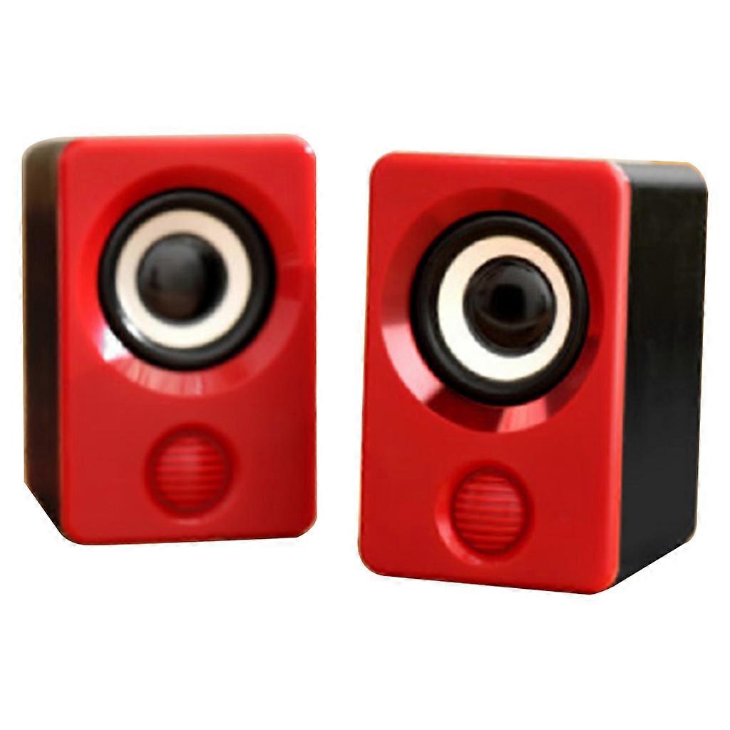 Stereo Sound Small Speakers Phone Mini Speaker USB Power Mini Speakers Portable Mini Speaker Multimedia Stereo Sound Red