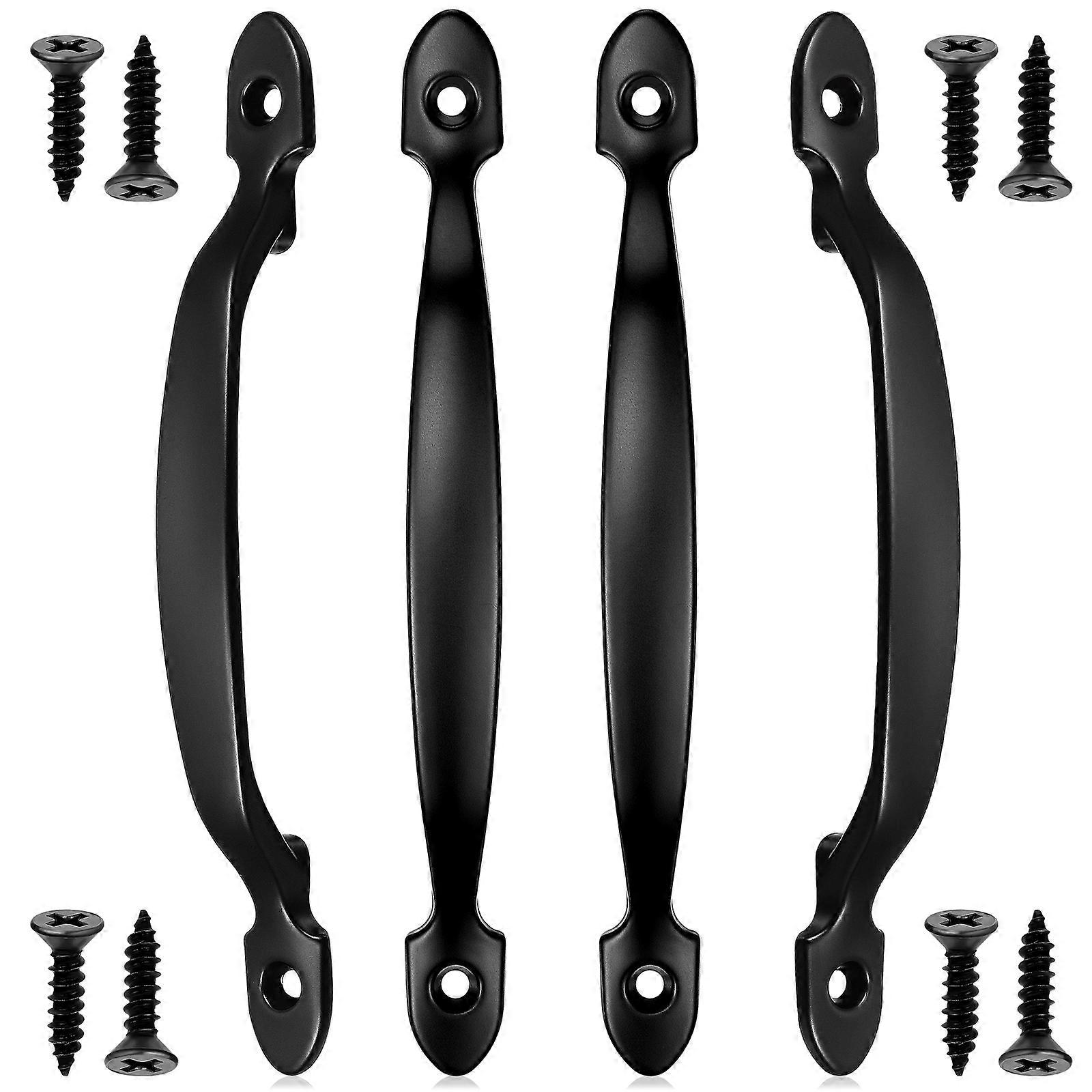 4 قطع مقابض أبواب من الفولاذ المقاوم للصدأ على غرار عتيقة وخزانة تسحب مع مسامير ، تصميم مريح ، سهل التركيب ، متين للمنزل والمكتب