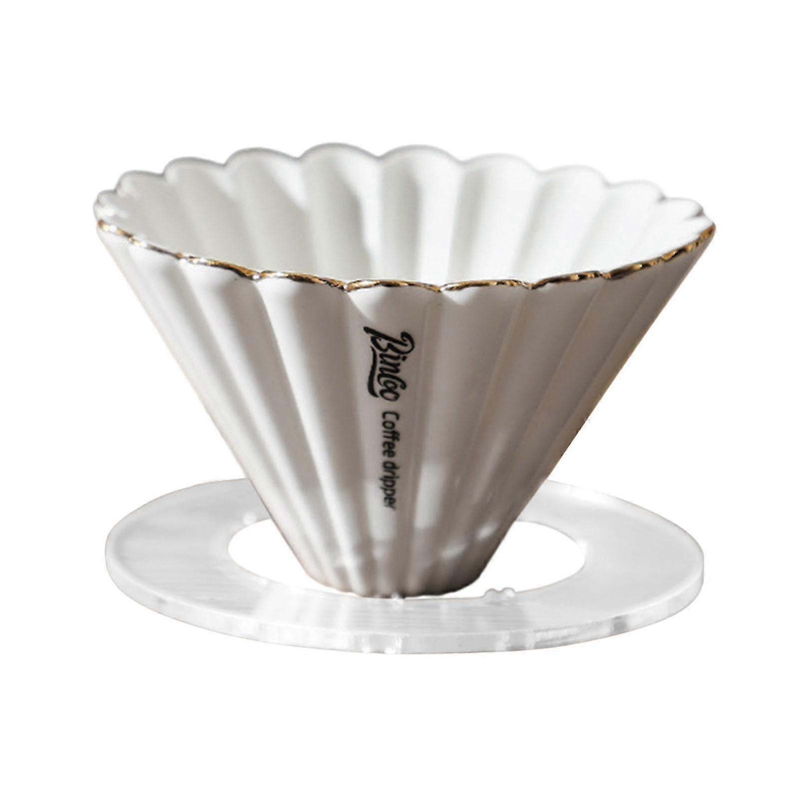 Coffee Filter Holder for Pour Over Coffee - Ideal for Cafe, Hiking, and Restaurant Use in White