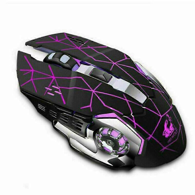 Wireless Mouse Gamer LED Backlight Gaming Bluetooth Black
