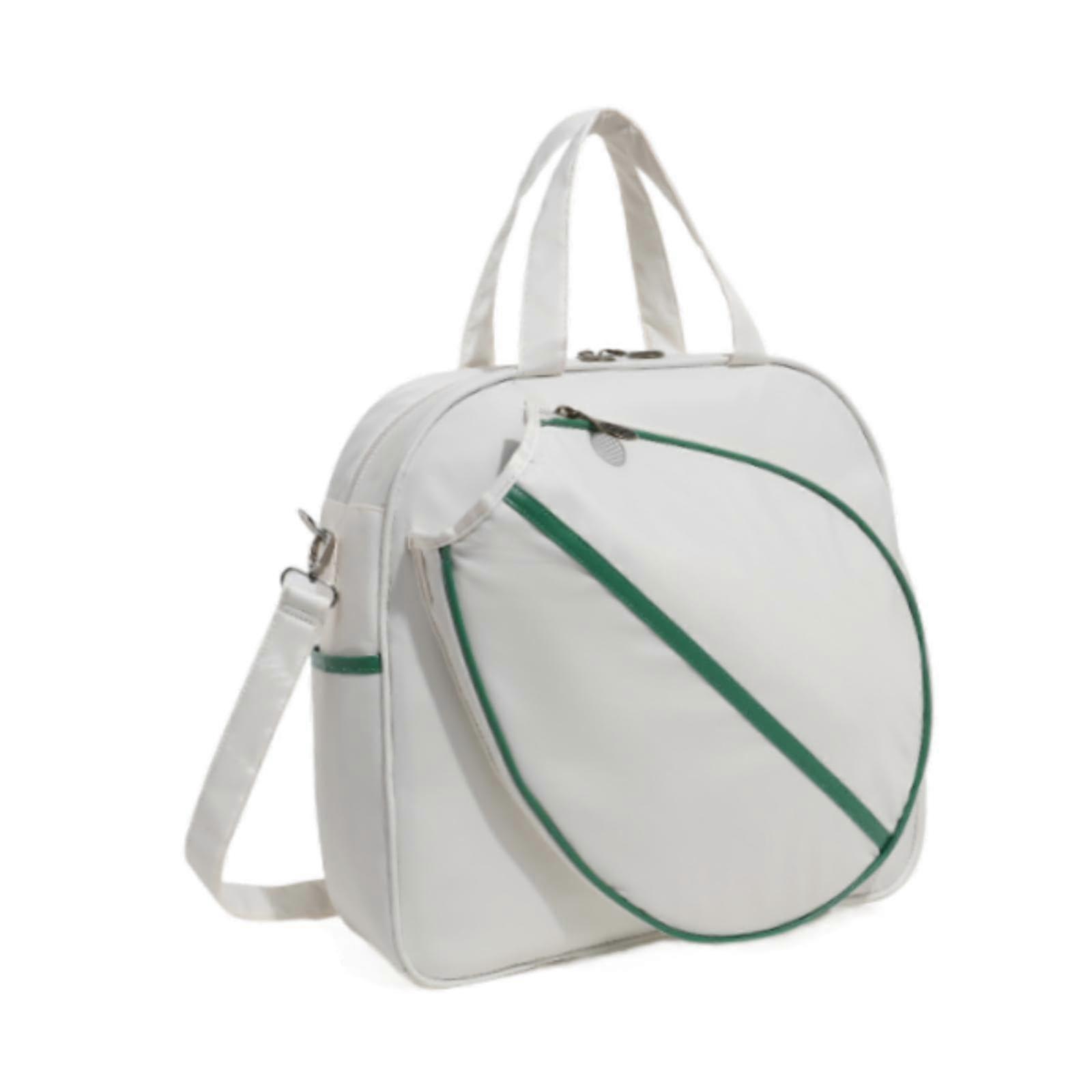 Tennis bag with adjustable strap for all users white