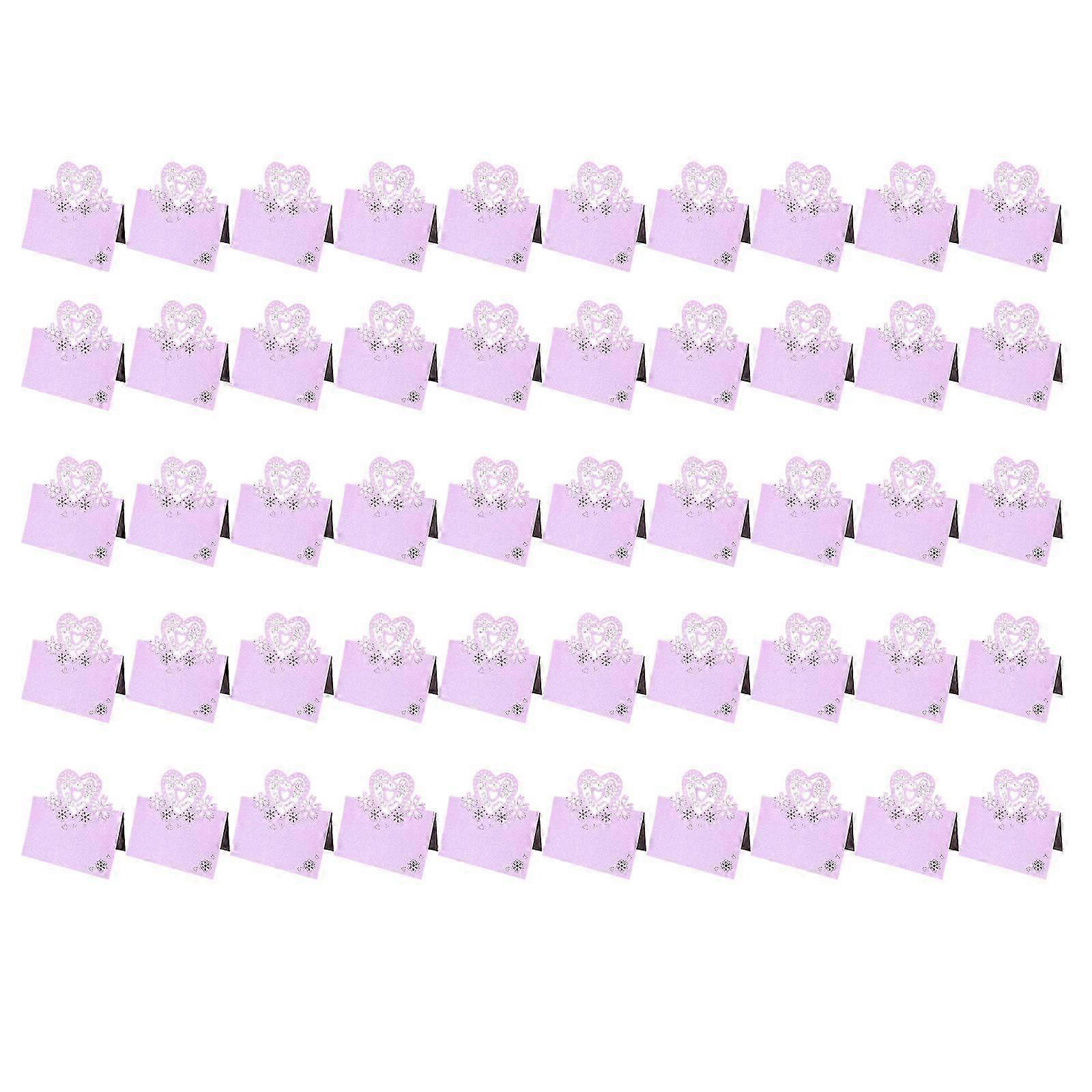 50-balenie svadobných kariet v tvare srdca na recepciu, výzdobu vianočného večierka a prestieranie miesta (biele)