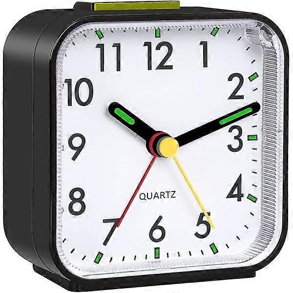 Silent Analog Alarm Clock Small Silent Non-Ticking Travel Alarm Clock for Travel Tabletop with Night Light Snooze Function Battery Operated Alarm Cloc