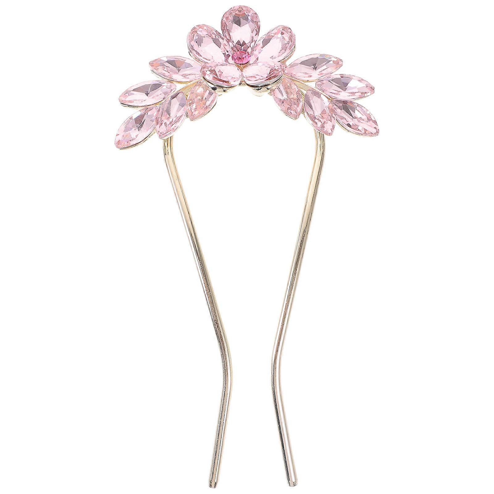 Elegant Rhinestone U Shaped Hair Pin for Women – Stylish Floral Hair Accessory for Weddings, Chignons, Buns, and Special Occasions