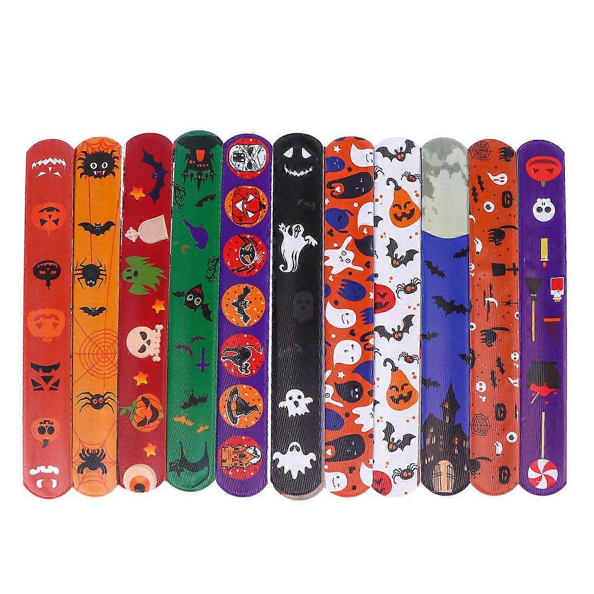 Wristband Slap Bracelets Assorted Color Easy to Use For Gatherings Kids Halloween 36Set