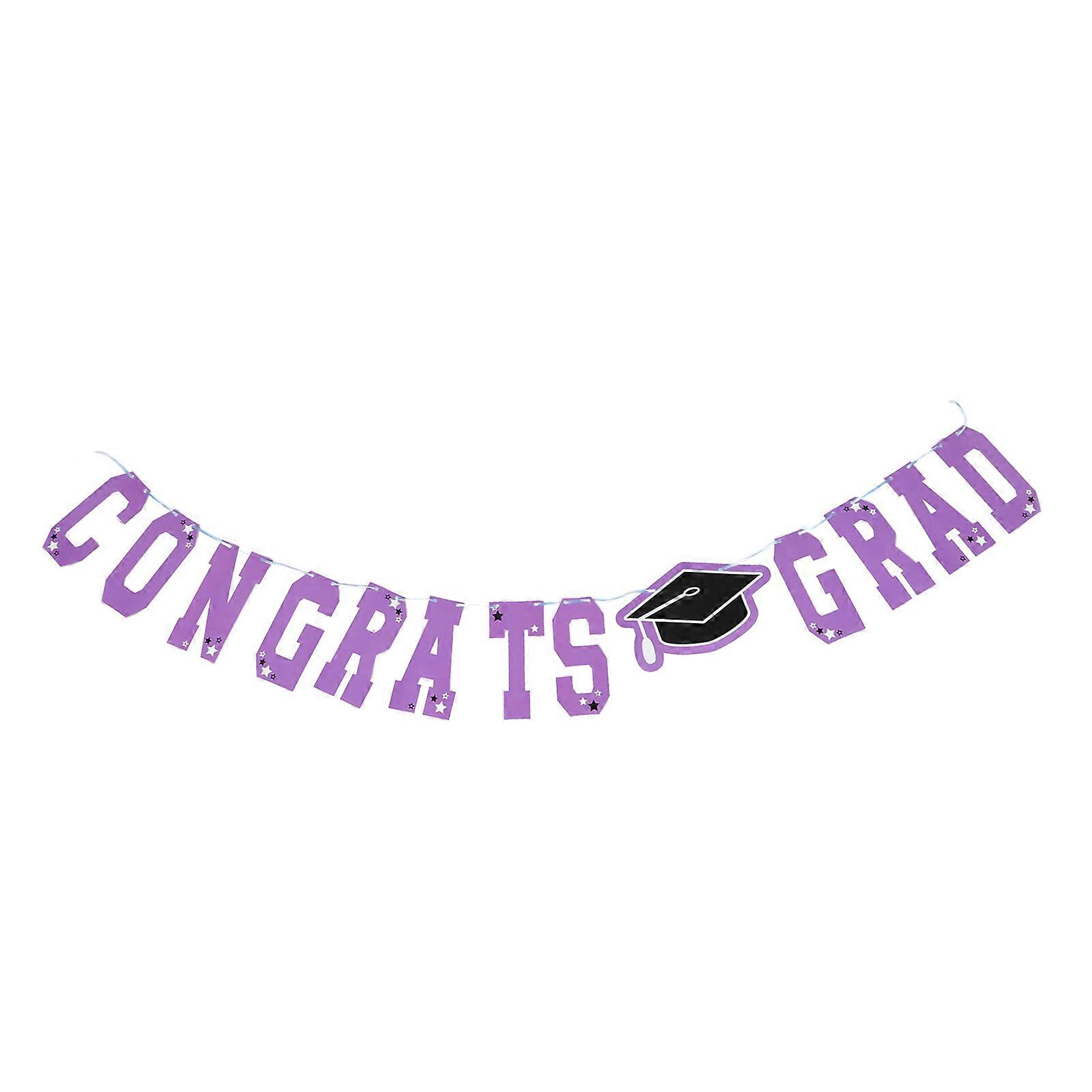 Graduation Party School Party Accessories Photo Background Banner Purple 23x14cm Rectangle 1Set