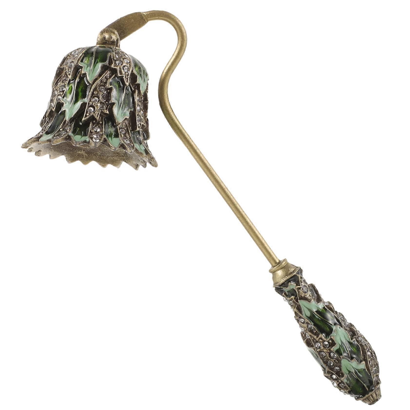 Candle Snuffer Set with Scented Wax Melts and Automatic LED Plasma Lamp, Gold Metal Candle Holder for Flameless Lighting