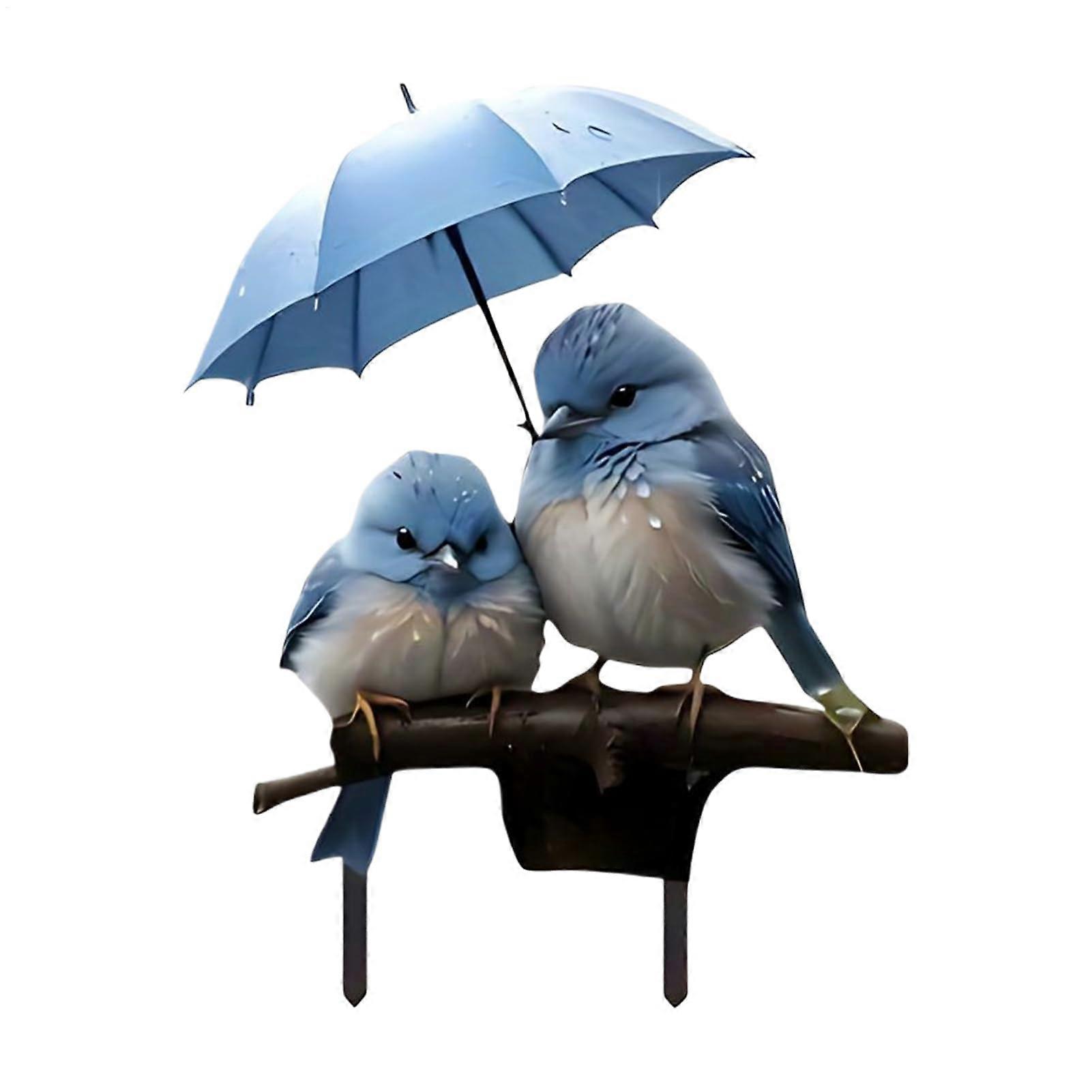 Garden stakes, acrylic, 2D flat bird with umbrella, easy tallation