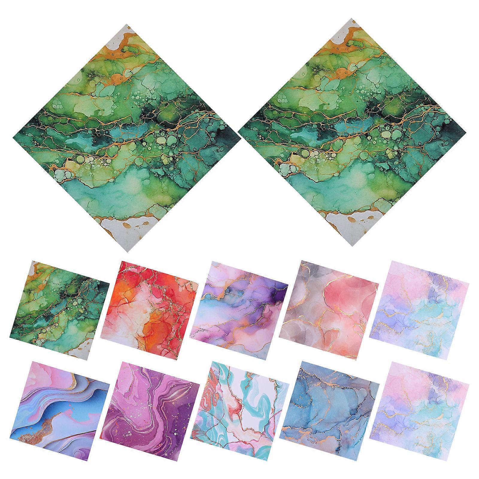 Album Scrapbook Decorative Paper Marble Pattern For DIY Crafting And Scrapbooking 24Pcs