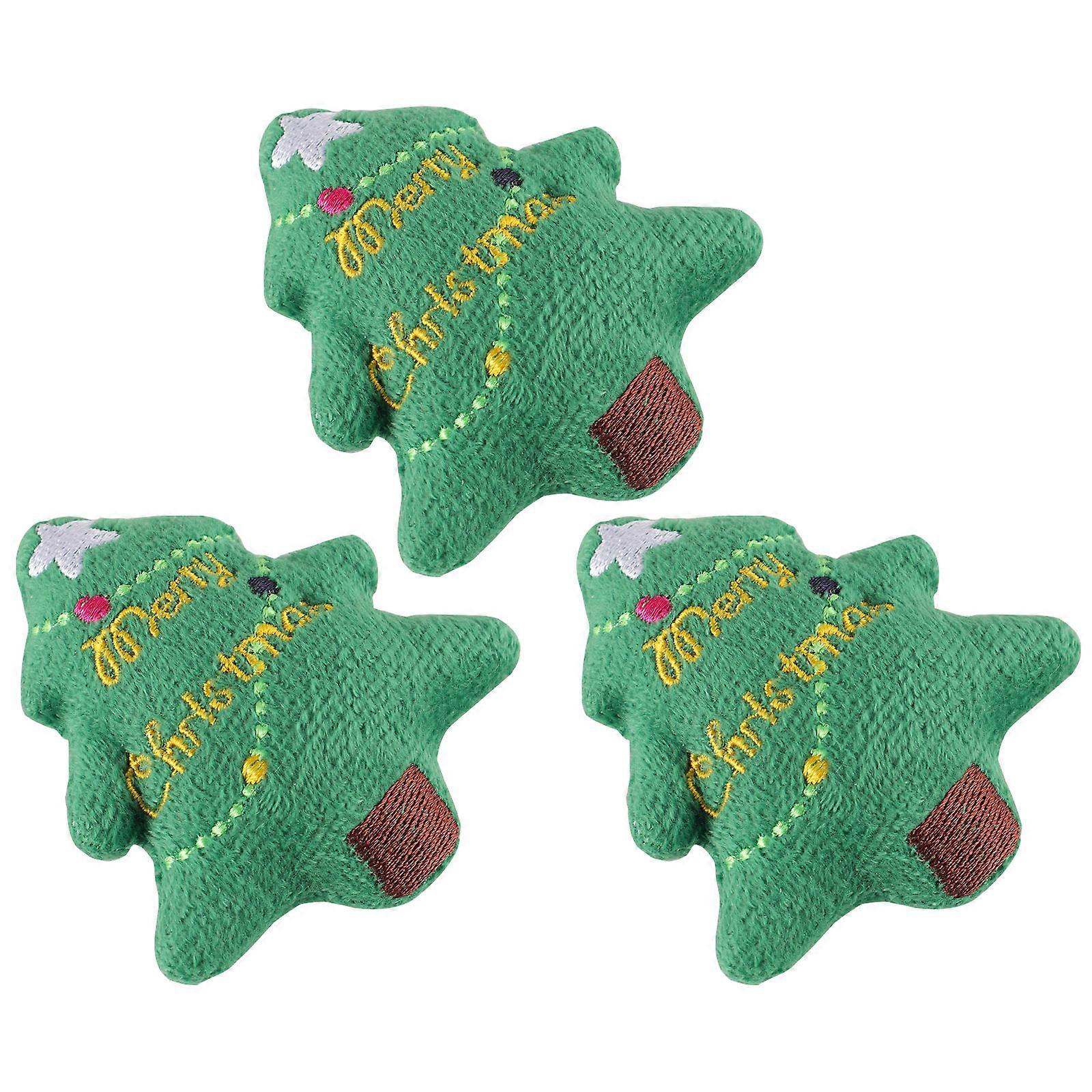 Adorable Christmas Tree Cat Plush Toy for Interactive Play 3Pcs Cotton