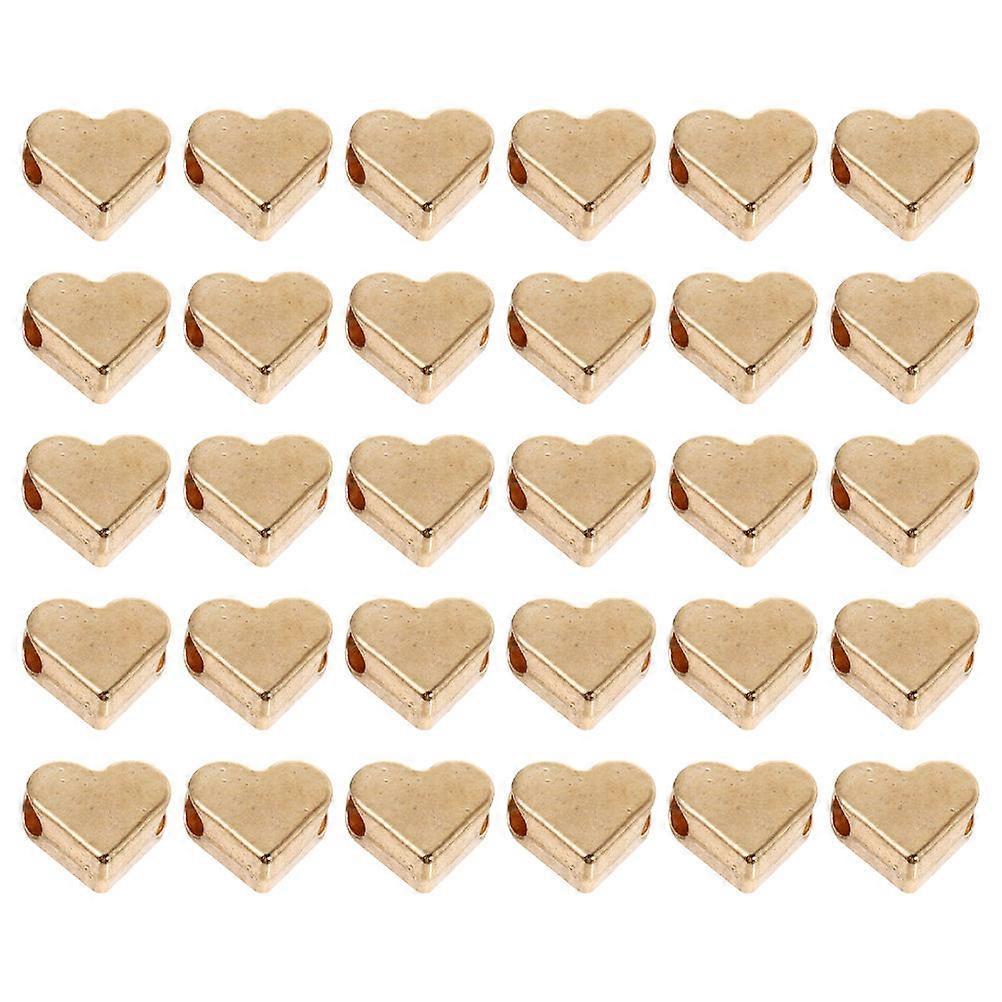 DIY Heart Shape Beads Jewelry Components Craft Projects Accessory Creation 0.6X0.3cm Golden 50Pcs