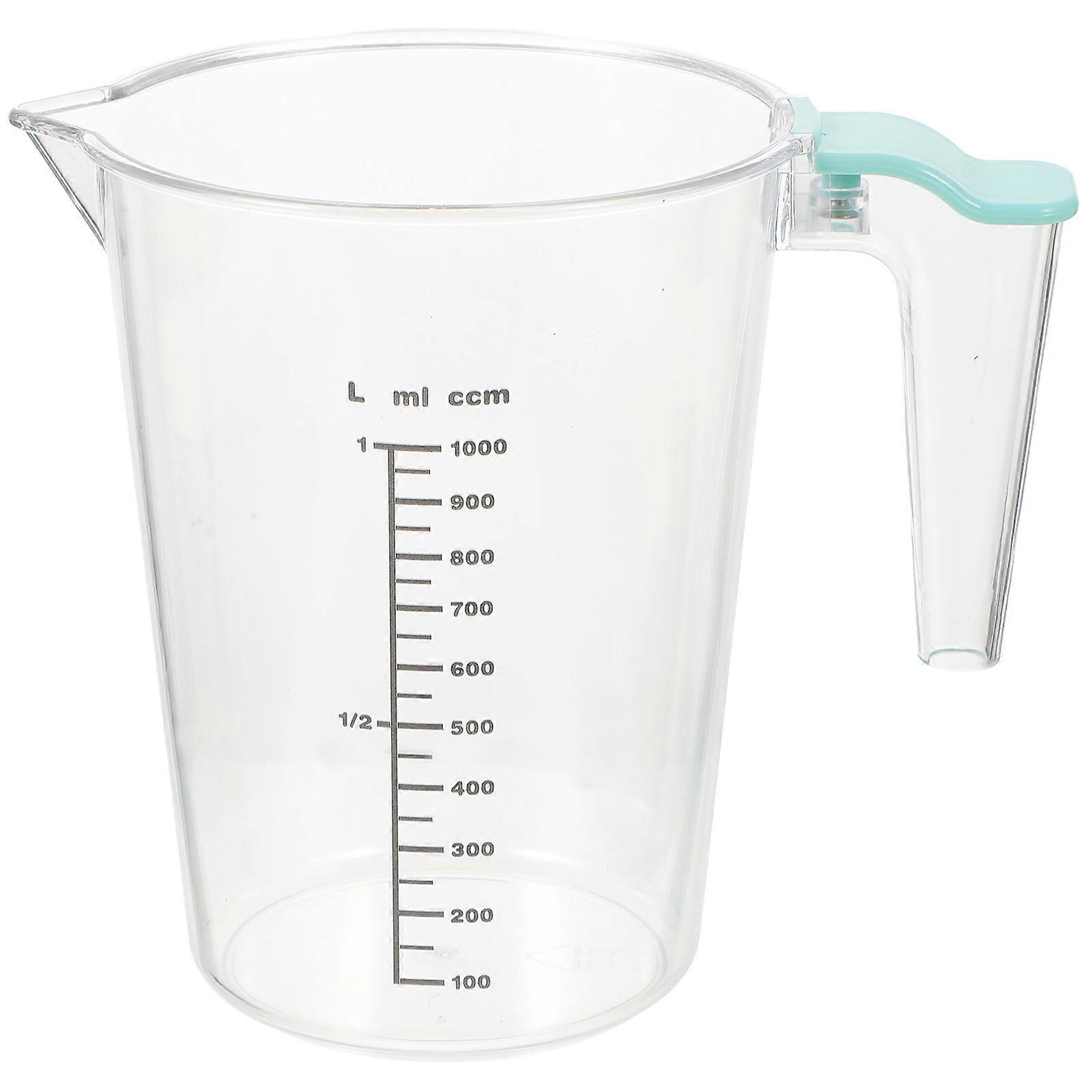 Kitchen Measuring Jug Baking Measurement Tool Transparent Plastic Jug 1000ml Double Scale Design 1Set