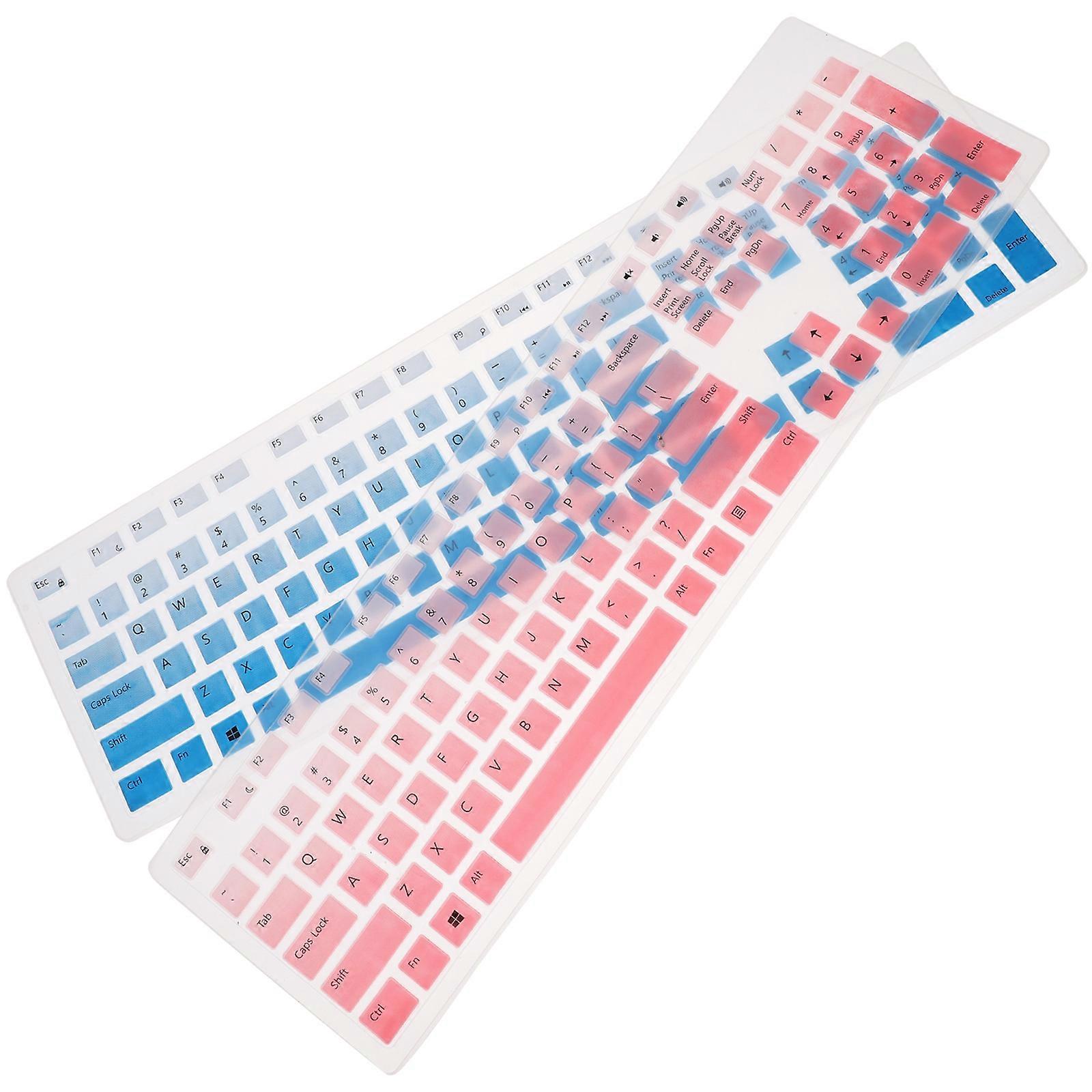 Keyboard Cover For Desktop Silicone Keyboard Skin Protector Waterproof Nonslip 2Pcs