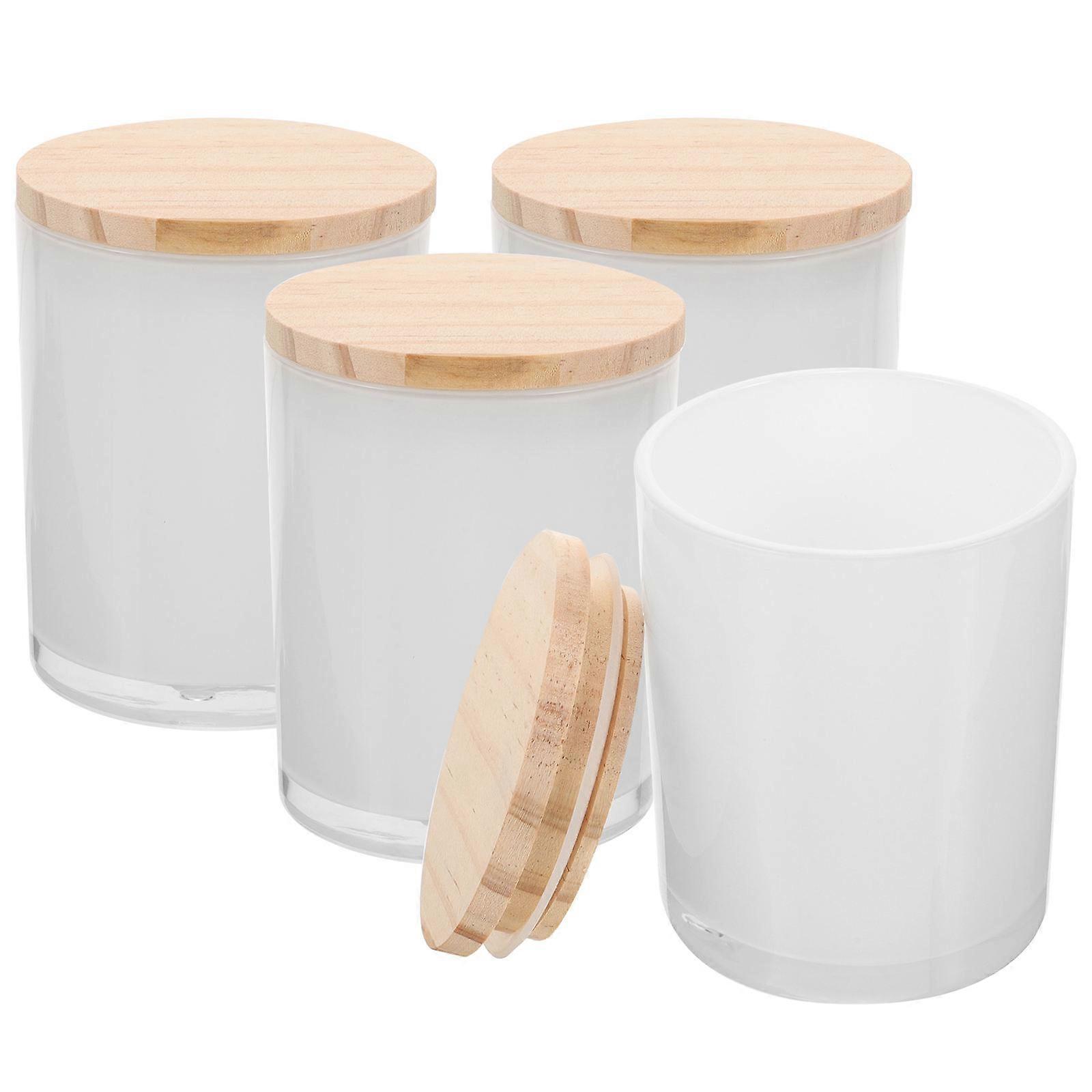 Clear Jars With Lids Glass Jars For Various Occasions Scented Candle Container 4Pcs