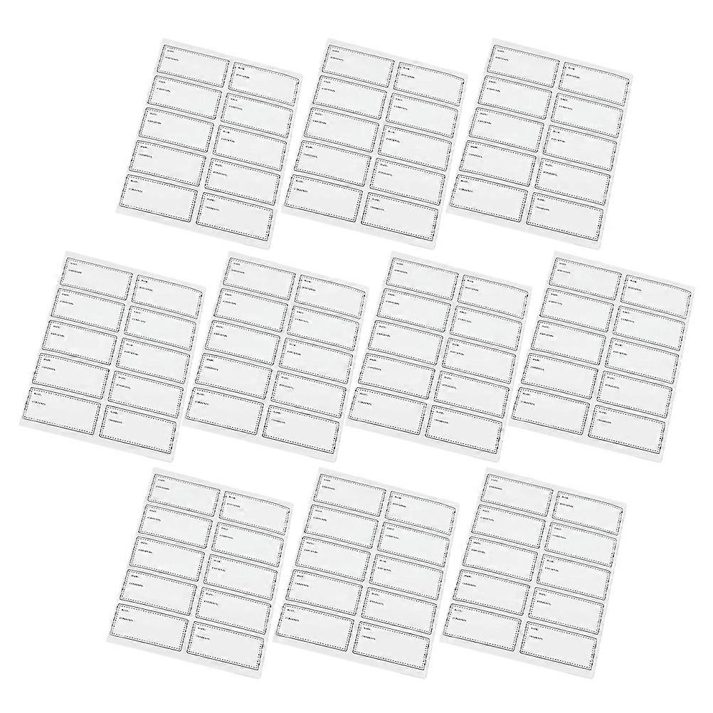 Removable Food Labels Note Date Labels Bottle Stickers Simple Style 10Sheets