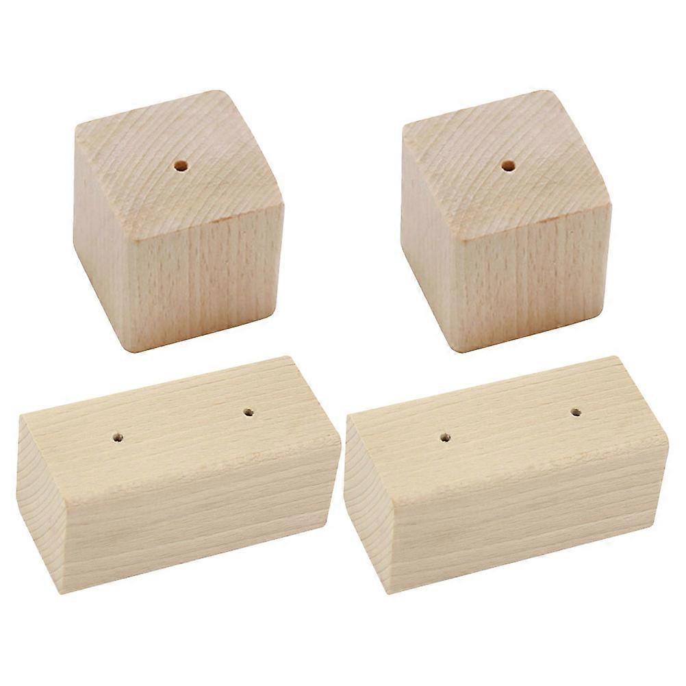 Wooden Baking Flower Display Base 4PCS Floral Nail Holder Stand for Cake Decorating, Multi Use Smooth Finish Baking Tool for Home Bakers
