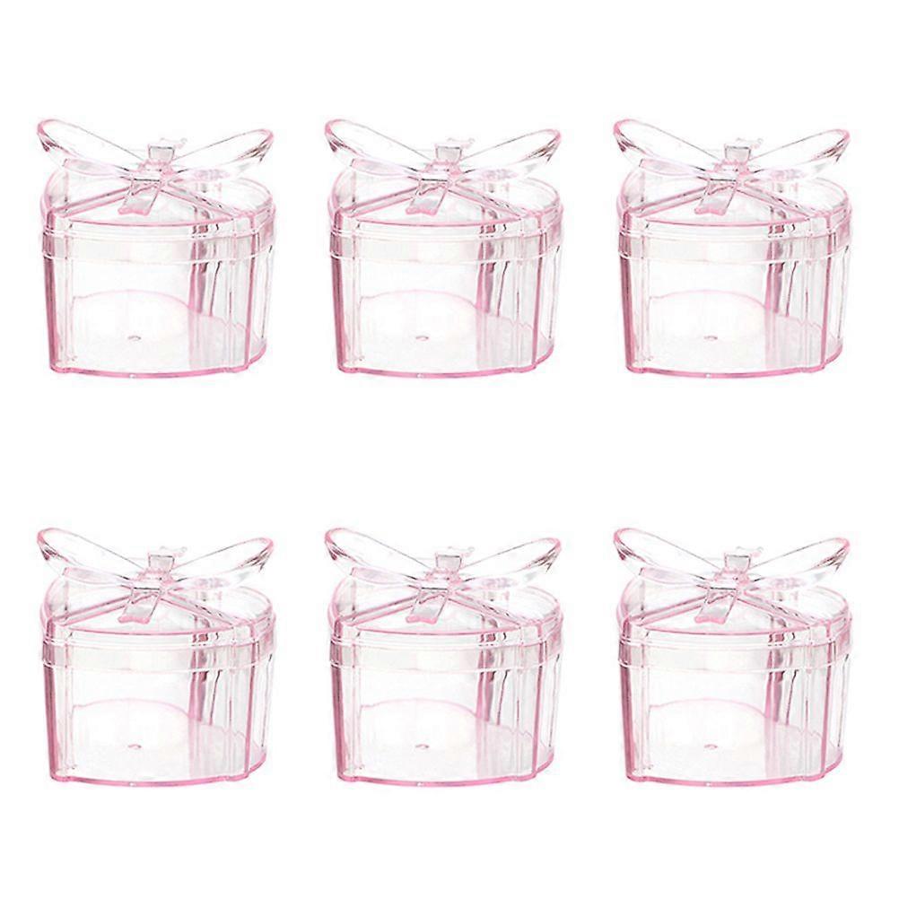 6pcs Heart Shaped Candy Boxes Snacks Boxes with Lid Sugar Storage Containers